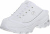 SKECHERS WOMEN'S D'LITES RESILIENT SLIP ON SNEAKER CLOG 9 W WHITE SILVER 11940W