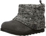 MUK LUKS WOMEN'S PATTI CABLE KNIT CUFF FLAT FASHION BOOTS sz 6 EBONY 17096 002