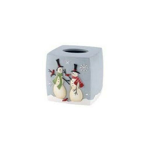 NEW Avanti Tall Snowmen Tissue Box Cover in Blue FREE SHIPPING