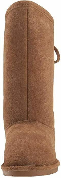 BEARPAW WOMEN'S PHYLLY MID CALF SUEDE FLAT WINTER BOOT sz 8.5 HICKORY 1955W
