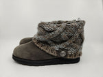 MUK LUKS WOMEN'S PATTI CABLE KNIT CUFF FLAT WARM FASHION BOOTS sz 6 GREY 17096