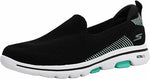 SKECHERS WOMEN'S GO WALK 5 PRIZED WALKING SHOE SNEAKER sz 8.5 BLACK AQUA 15900