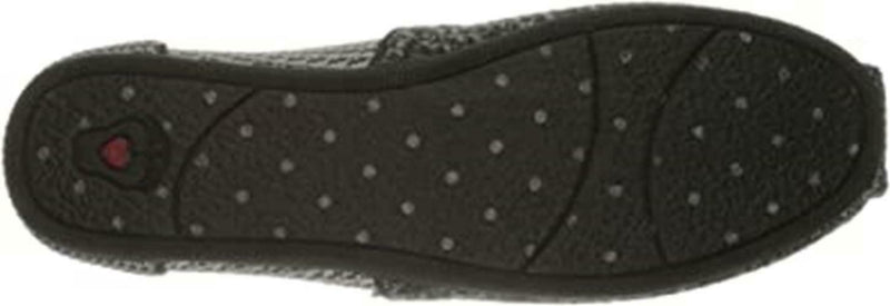 SKECHERS WOMEN'S BOBS PLUSH TURNING POIT SLIP ON FLAT sz 7.5 BLACK / GRAY 33475