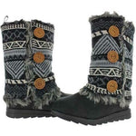 MUK LUKS WOMEN'S REVERSIBLE ANDREA KNIT FASHION BOOT sz 11 BLACK 16675 001