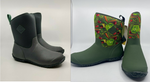 MUCK WOMEN MUCKSTER II MID RUBBER BOOTS GRAY FLORAL GREEN VEGGIE WATERPROOF