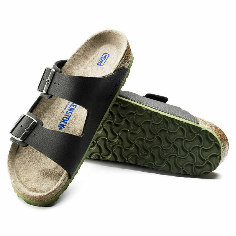 NEW BIRKENSTOCK WOMEN ARIZONA SOFT FOOTBED DESERT SOIL BLACK BIRKO FLOR 1005714