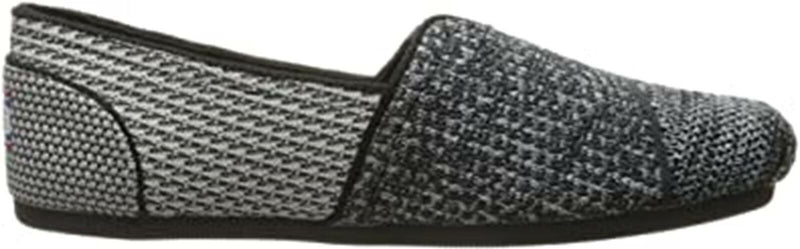 SKECHERS WOMEN'S BOBS PLUSH TURNING POIT SLIP ON FLAT sz 7.5 BLACK / GRAY 33475