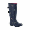 CHOOKA WOMENS VERSA TALL RAIN BOOT WIDE-CALF NAVY BLACK ADJUSTABLE WATERPROOF