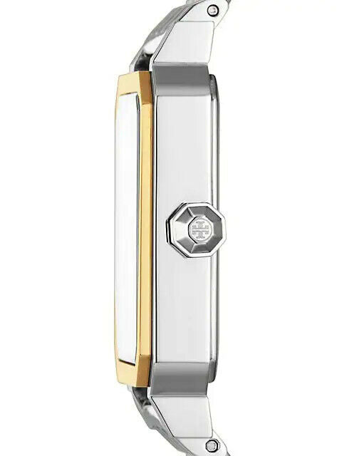 NEW TORY BURCH ROBINSON GOLDTONE 2-TONE STAINLESS STEEL BRACELET ANALOG WATCH