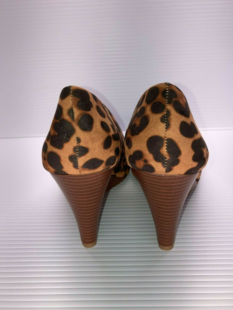 NEW JESSICA SIMPSON WOMEN'S CASH WEGDE PUMP LEOPARD sz 9.5 FREE SHIP Cash