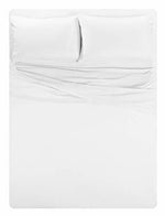 POSH HOME SOLID SHEET SET DOUBLE BRUSHED 4 pc ULTRA SOFT SET WRINKLE KING WHITE