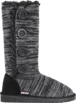 MUK LUKS WOMEN'S LIZA SLIPPER BOOTS KNIT UPPER  sz 7 SHADOW,  EBONY MARL 16759