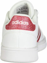 ADIDAS UNISEX CHILD GRAND COURT K TENNIS SHOE sz 2.5 WHITE / PINK / WHITE EG5136