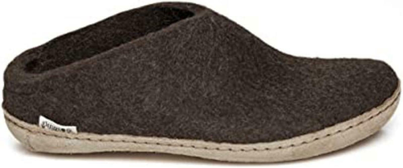 GLERUPS WOMEN MODEL B OPEN HEEL WOOL SLIPPER sz EU 40 US 9 - 9.5 BROWN BR0400040