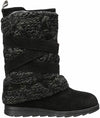 MUK LUKS WOMEN'S NIKKI BELT WRAPPED FAUX SUEDE WINTER BOOT sz 7 BLACK 17088-002