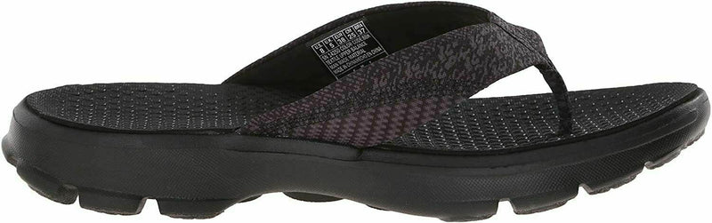 SKECHERS WOMEN'S GO WALK PIZAZZ SPORTY STYLE FLIP FLOP SANDALS sz 7 BLACK 14250