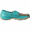 TWISTED X BOOTS WOMEN DRIVING MOCCASIN LEATHER SHOE Turquoise Leopard WDM0058