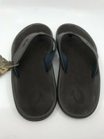 OLUKAI MENS 'OHANA FLIP FLOP SANDALS DARK WOOD/DARK WOOD SIZE 10 FREE SHIPPING