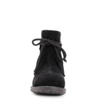 MUK LUKS WOMENS LYNSEY ANKLE BOOT BLACK WATER REISTANT FAUX SUEDE BLOCK HEEL