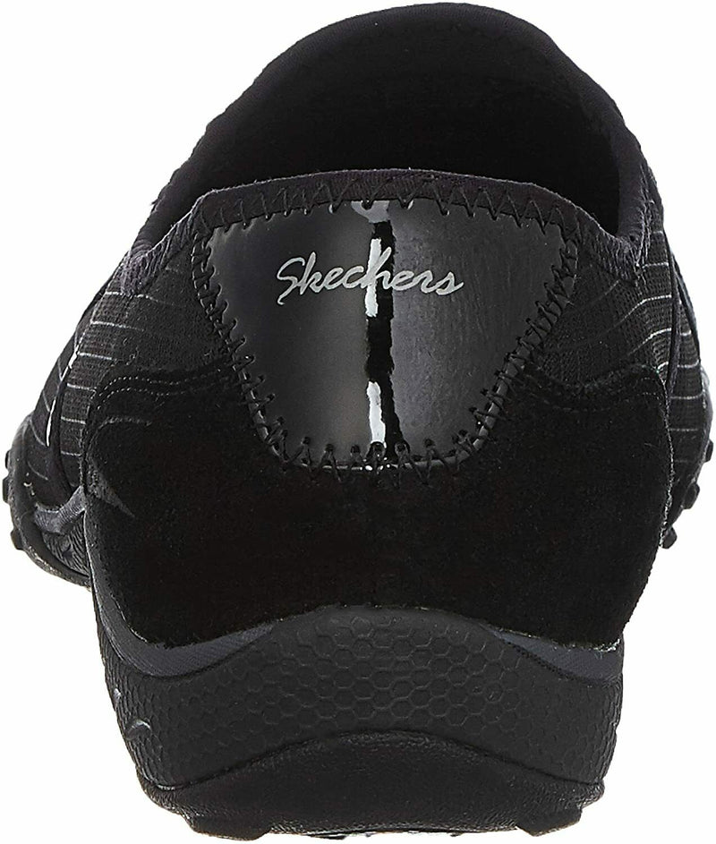 SKECHERS WOMEN'S BREATHE EASY ALLURE FASHION SPORT SNEAKERS sz 10 W BLACK 22535W