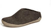 GLERUPS WOMEN MODEL B OPEN HEEL WOOL SLIPPER sz EU 40 US 9 - 9.5 BROWN BR0400040