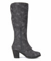 MUK LUKS WOMENS LACY TALL ZIP UP BLOCK HEEL WINTER BOOTS sz 7, 10 GREY 16989 021