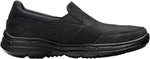 SKECHERS MEN'S RELAXED FIT GLIDES CALCULOUS LEATHER LOAFER 13 EW BLACK 64589EWW