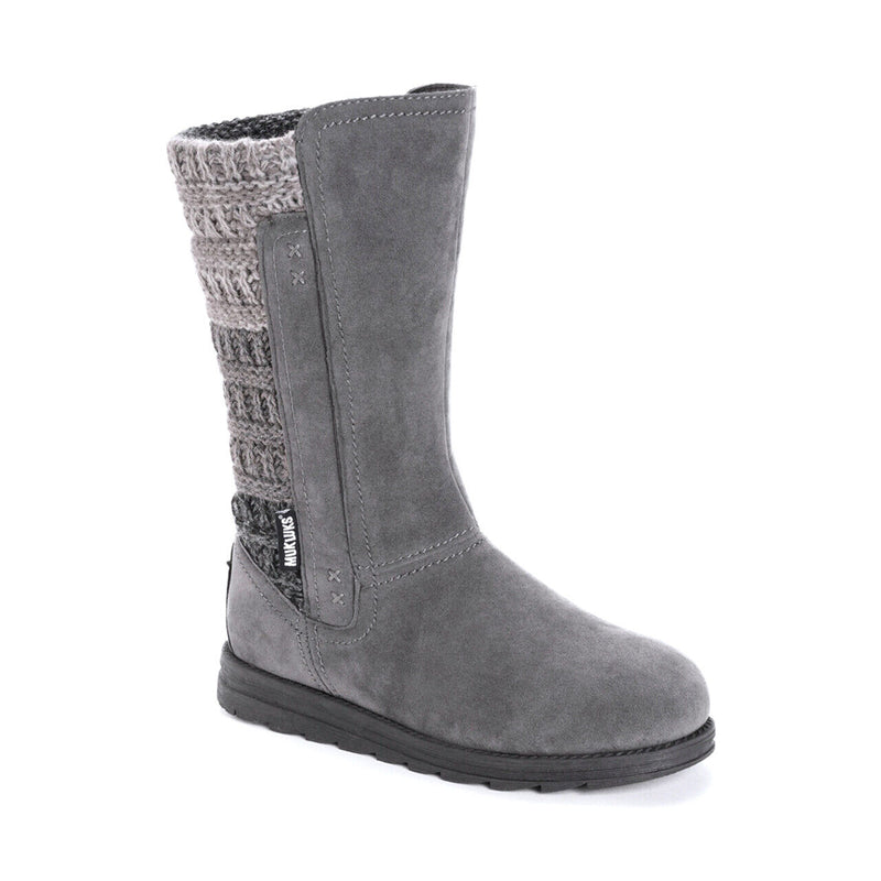 MUK LUKS WOMEN'S STACY MID CALF FLAT WINTER BOOTS sz 11 CHARCOAL OMBRE 16701-024