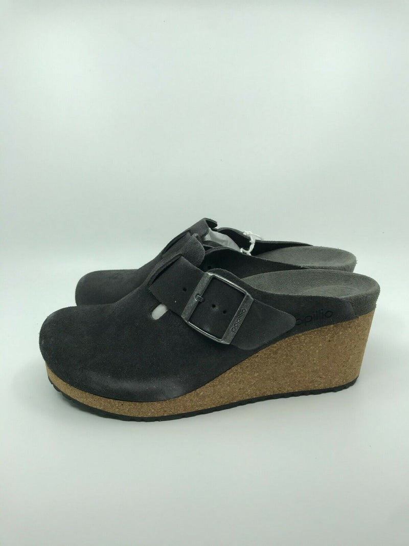 BIRKENSTOCK WOMENS FANNY SUEDE CLOG ANTHRACITE SIZE 36EU(5-5.5US) FREE SHIPPING