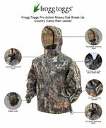 NEW FROGG TOGGS PRO ACTION JACKET MOSSY OAK COUNTRY MENS RAIN S-3XL WATERPROOF