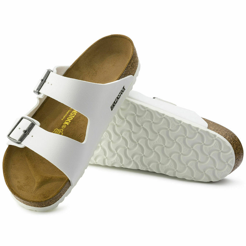 NEW BIRKENSTOCK WOMENS ARIZONA NARROW WIDTH SANDAL WHITE BIRKO FLOR 552683