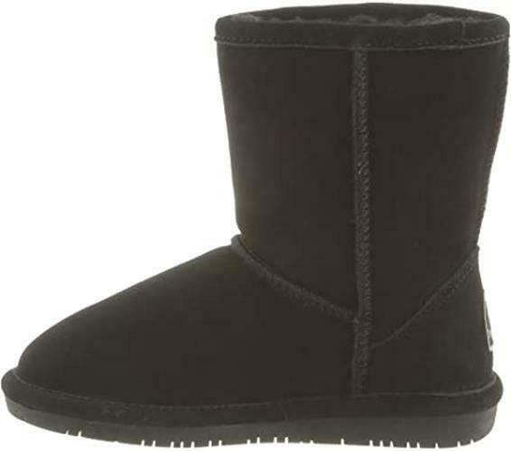 BEARPAW KIDS EMMA YOUTH SHEEPSKIN PULL ON WINTER BOOT sz 3 M BLACK II 608Y