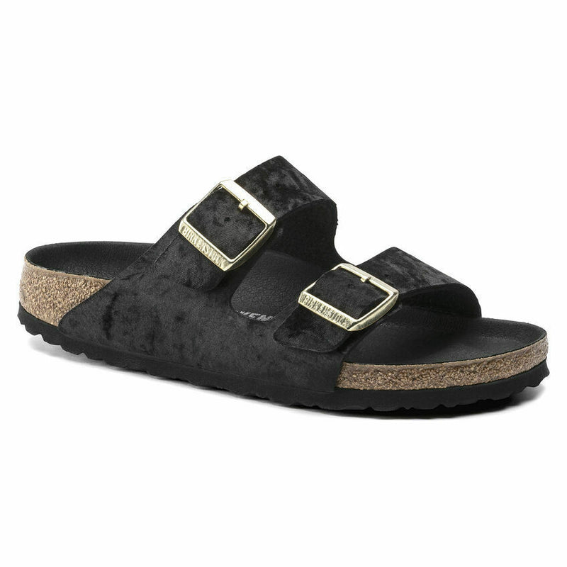 BIRKENSTOCK ARIZONA TEXTILE VELVET SANDALS WOMEN NARROW BLACK GREEN BURGUNDY