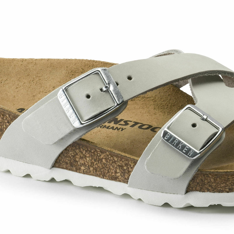 BIRKENSTOCK WOMENS YAO SANDAL NUBUCK LEATHER MINERAL NARROW 1016097 FREE SHIP