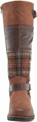 MUK LUKS WOMEN'S ARYA PATCHWORK ZIP UP WINTER BOOTS BROWN 1000037200-9