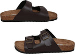 WTW MEN'S 2 STRAP ARIZONA PLATFORM SANDALS CORK SOLE sz US 9 M BROWN CHN-21