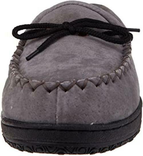 OLD FRIEND MEN'S WASHINGTON SUEDE FLEECE WARM SLIPPERS sz 8 M GREY 588160