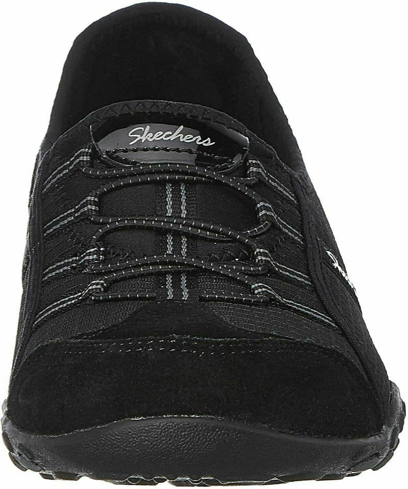 SKECHERS WOMEN'S BREATHE EASY ALLURE FASHION SPORT SNEAKERS sz 7.5 BLACK 22535