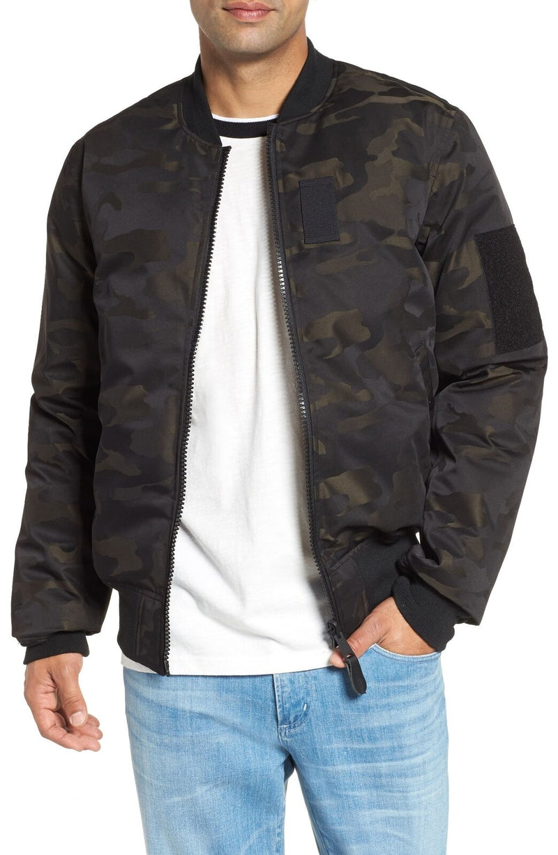 ALPHA INDUSTRIES MEN'S MA-1 DOWN FLIGHT JACKET JACQUARD 2XL CAMO BLACK MJM48511C