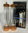 NEW INSPIRED HOME 10.5" SALT & PEPPER MILL GRINDER SJAKER COPPER CLAD ACRYLIC