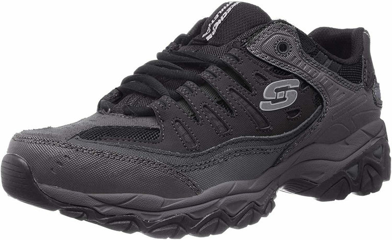 SKECHERS MEN'S AFTER BURN MEMORY FOAM LACE UP SNEAKERS 8 EWW BLACK 50125EWW