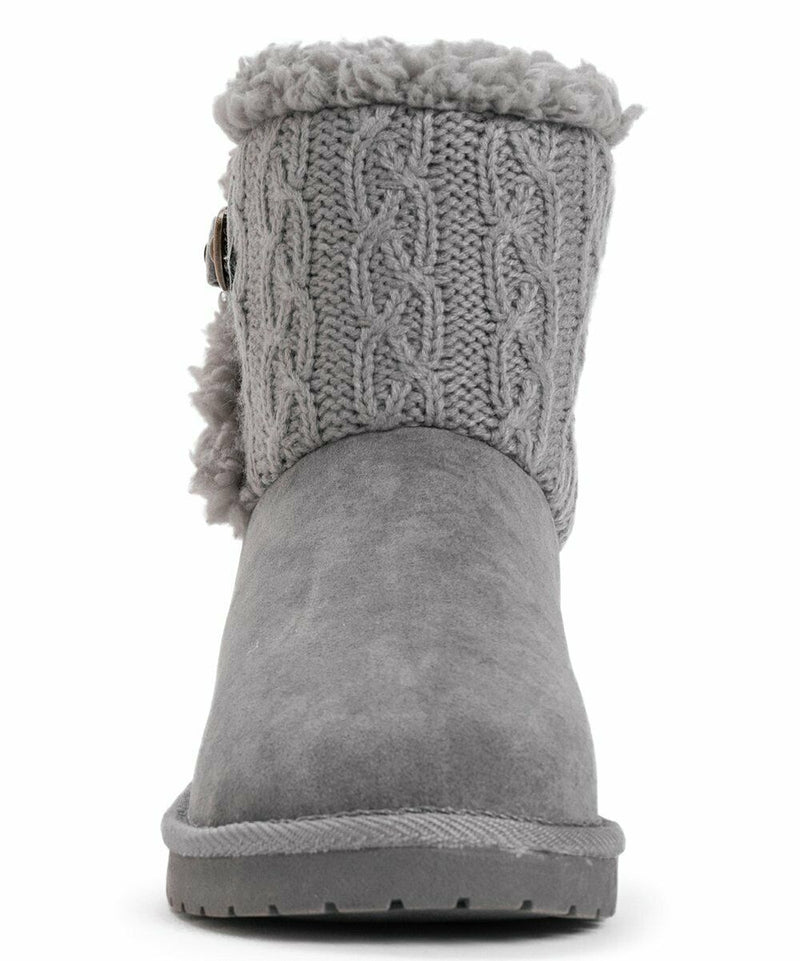 MUK LUKS WOMEN'S ALEXA KNIT FLAT ANKLE CASUAL BOOT sz 10 CINDER 1000084 035