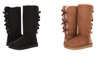 NEW UGG BAILEY BOW TALL II WOMENS BOOTS BLACK CHESTNUT SUEDE SHEEPSKIN FREE SHIP