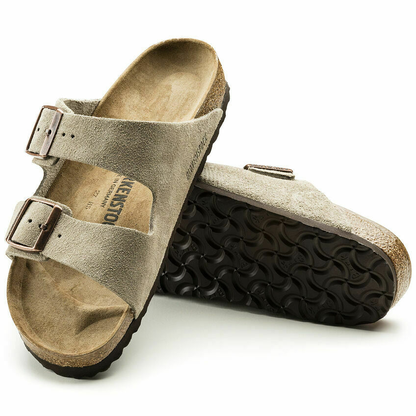 NEW BIRKENSTOCK WOMEN ARIZONA SANDAL TAUPE SUEDE LEATHER REGULAR WIDTH 51461