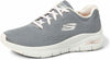 SKECHERS WOMEN'S ARCH FIT INSOLE LACE UP SNEAKERS sz 8.5 GRAY / PINK 149057