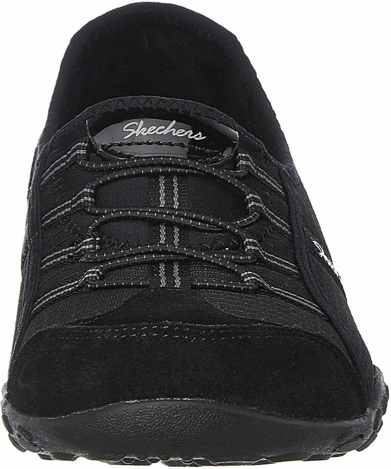 SKECHERS WOMEN'S BREATHE EASY ALLURE FASHION SPORT SNEAKERS sz 10 W BLACK 22535W