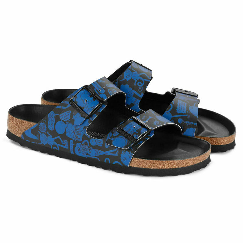 BIRKENSTOCK ARIZONA WOMENS 36 NYC BLUE BLACK BIRKO FLOR SOHO EXCLUSIVE 1015277