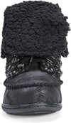 MUK LUKS WOMEN'S LILLY LACE UP FLAT BOOT WATER RESISTANT sz 6, 7, BLACK 17305-01