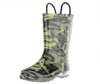 NEW WESTERN CHIEF SCATTER CAMO LIGHT UP RAIN BOOTS KIDS YOUTH TODDLER FREE SHIP