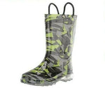 NEW WESTERN CHIEF SCATTER CAMO LIGHT UP RAIN BOOTS KIDS YOUTH TODDLER FREE SHIP